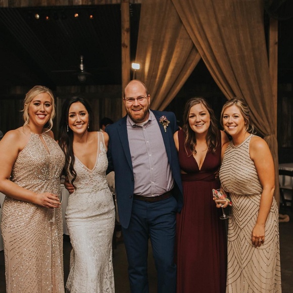 Adrianne Papell Beaded Mesh Fit & Flare Gown - Picture 2 of 2